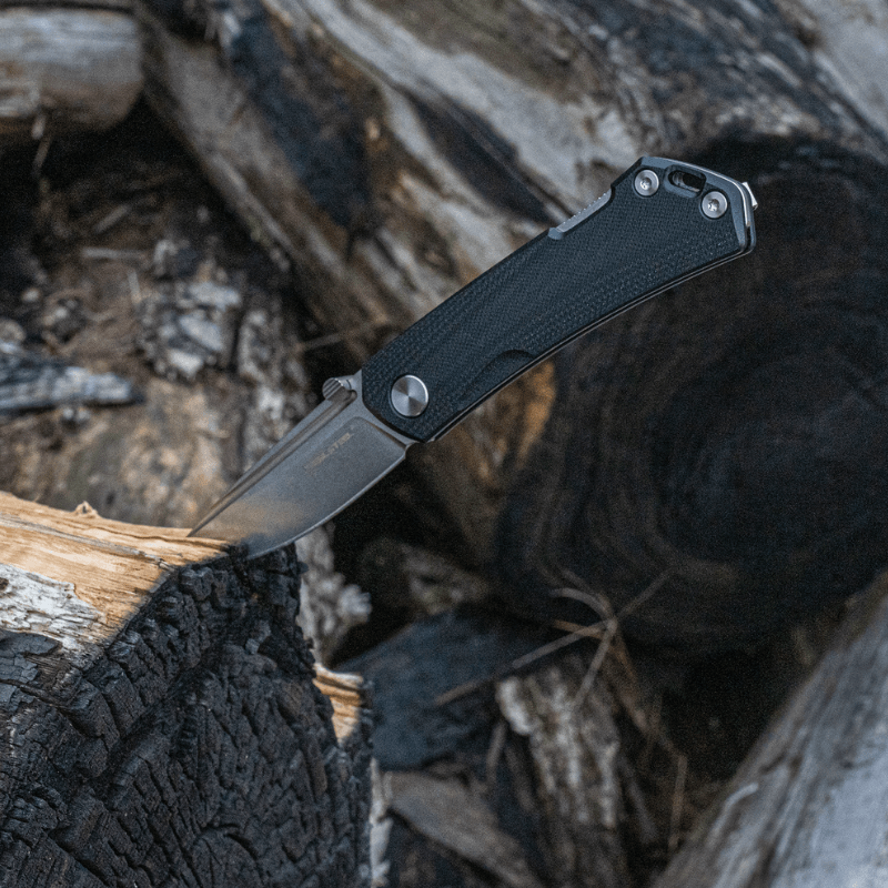 Real Steel LUNA Maius ECO EDC Backlock Pocket Folding Knife -3.03" Satin 10Cr15CoMov Blade, Black G10 Handle 7091EB 52.50 Real Steel Knives www.realsteelknives.com