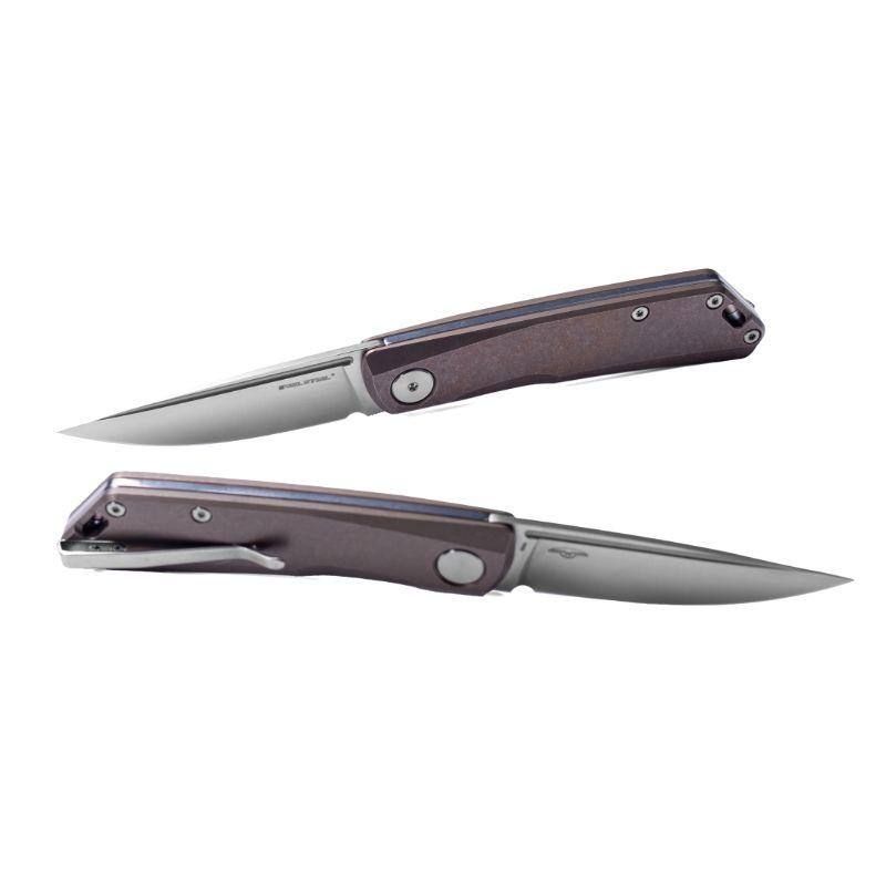 Real Steel Luna TS Urban EDC Slip Joint Folding Knife -2.76" Bohler N690 Blade and Anodized Titanium Handle 7001TS02 69.00 Real Steel Knives www.realsteelknives.com
