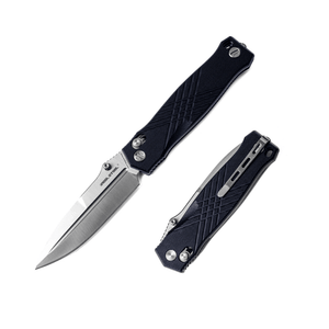 Real Steel Muninn Crossbar Lock Tactical Folding Knife-3.62" VG-10 Satin Blade, Black G10 Handle 7751BS 89.00 Real Steel Knives www.realsteelknives.com