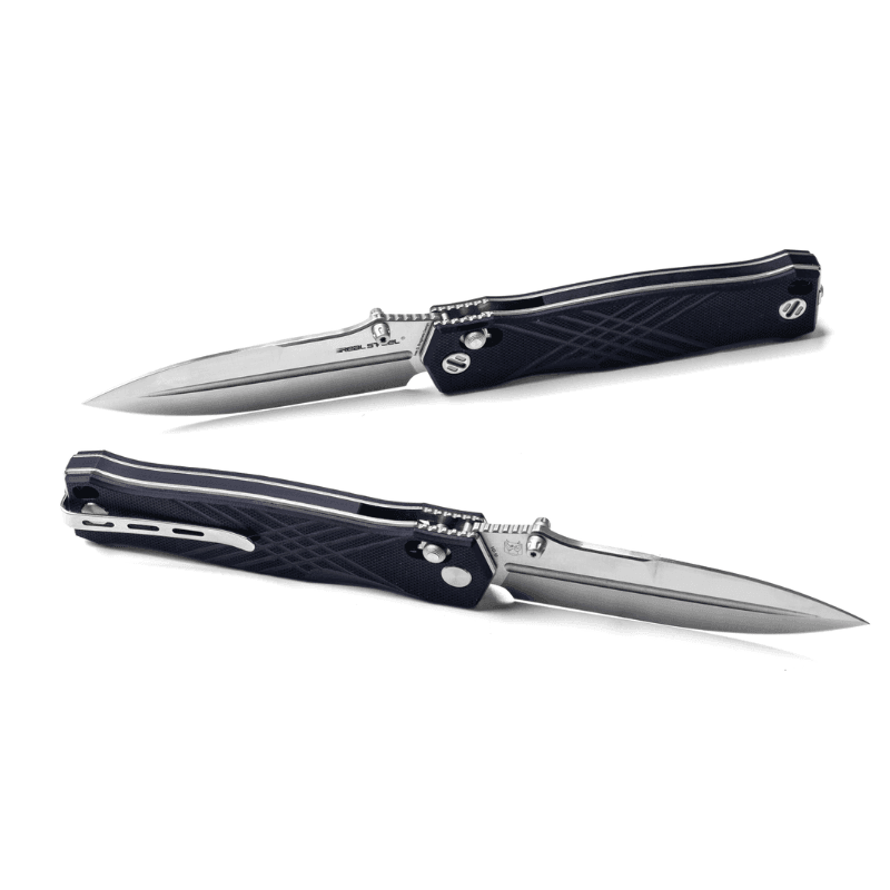 Real Steel Muninn Crossbar Lock Tactical Folding Knife-3.62" VG-10 Satin Blade, Black G10 Handle 7751BS 89.00 Real Steel Knives www.realsteelknives.com