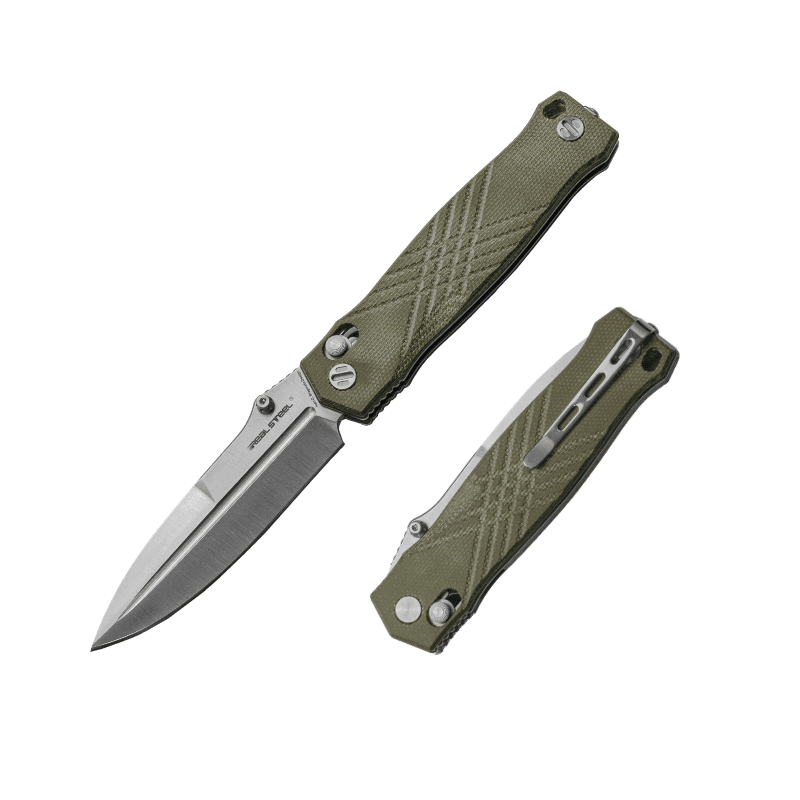 Real Steel Muninn EDC Wild and Tactical Slide Lock Folding Knife-3.62" VG-10 Blade, Micarta Handle 7751GM 89.00 Real Steel Knives www.realsteelknives.com