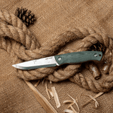 Real Steel Pathfinder Bushcraft Fixed Knife,Alleima 14C28N Blade, Green Micarta Handle 3851G 79.00 Real Steel Knives www.realsteelknives.com