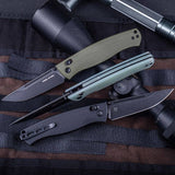 Real Steel Pathfinder Full Flat Grind (FFG) Folder EDC Crossbar Lock Folding Pocket Knife -(3.74" Alleima 14C28N Black Stonewashed Blade) G10 Handle 7851GB 71.00 Real Steel Knives www.realsteelknives.com