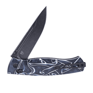 Real Steel Pathfinder Full Flat Grind (FFG) Folder EDC Crossbar Lock Folding Knife -3.74" Alleima 14C28N Blackwash Blade, Acrylic Handle 7851AB 89.00 Real Steel Knives www.realsteelknives.com