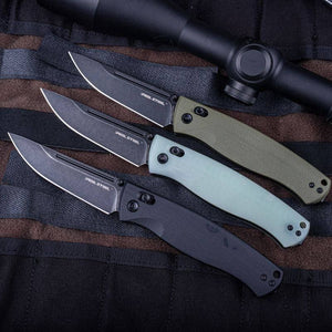 Real Steel Pathfinder Full Flat Grind (FFG) Folder EDC Crossbar Lock Folding Pocket Knife -(3.74" Alleima 14C28N Black Stonewashed Blade) G10 Handle 7851GB 71.00 Real Steel Knives www.realsteelknives.com