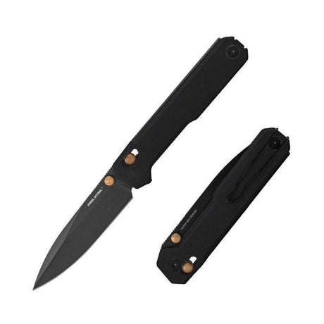 Real Steel Perix Crossbar Lock Folding Knife 3.5''Nitro-V Black PVD Coated Drop Point Blade, Black G10 Handle 7121BB 68.00 Real Steel Knives www.realsteelknives.com