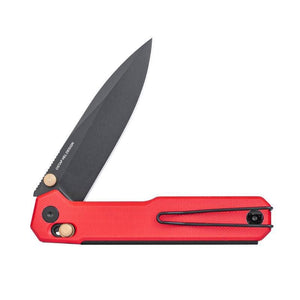 Real Steel Perix Crossbar Lock Folding Knife 3.5''Nitro-V Black PVD Coated Drop Point Blade, Red G10 Handle 7121BR 68.00 Real Steel Knives www.realsteelknives.com