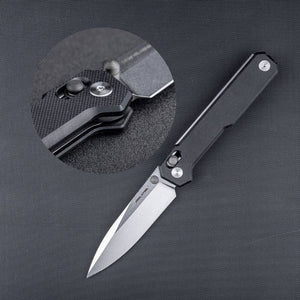 Real Steel Perix Crossbar Lock Folding Knife 3.5''Nitro-V Stonewashed Drop Point Blade, Black G10 Handle 7121BS 68.00 Real Steel Knives www.realsteelknives.com