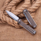 Real Steel Perix Crossbar Lock Folding Knife 3.5''Nitro-V Stonewashed Drop Point Blade, Natural Micarta Handle 7121NM 68.00 Real Steel Knives www.realsteelknives.com