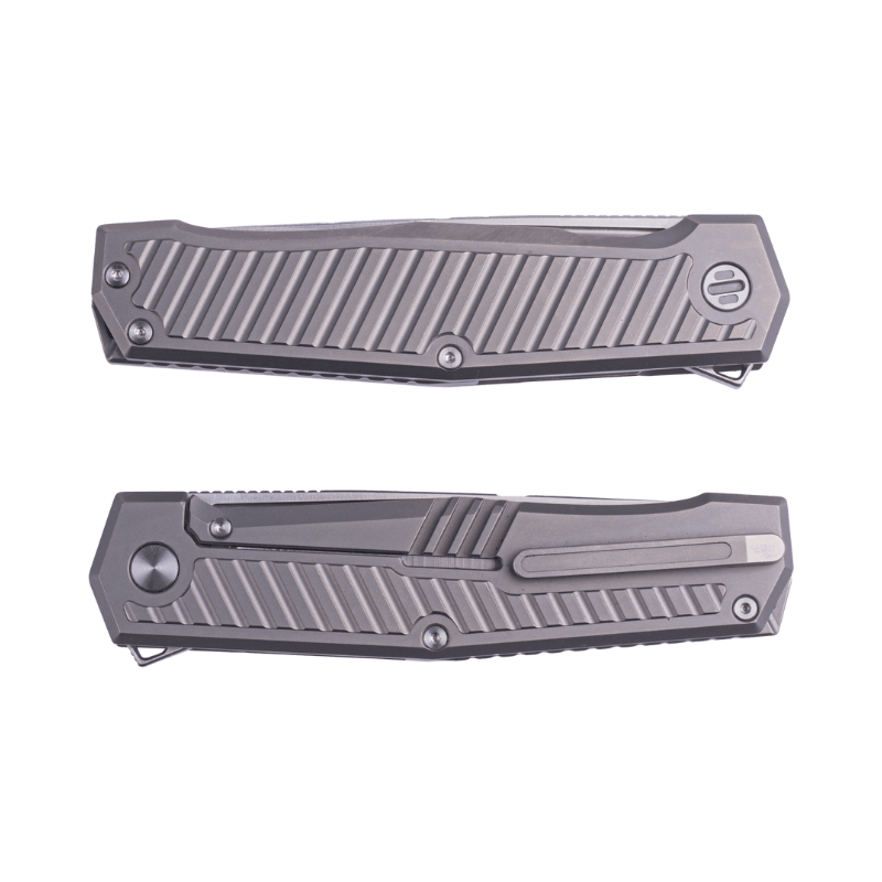 Real Steel Rokot Premium Frame Lock Flipper Knife (3.7" S35VN Satin Drop Point Blade) Titanium TC-4 Handle 7645P 143.00 Real Steel Knives www.realsteelknives.com