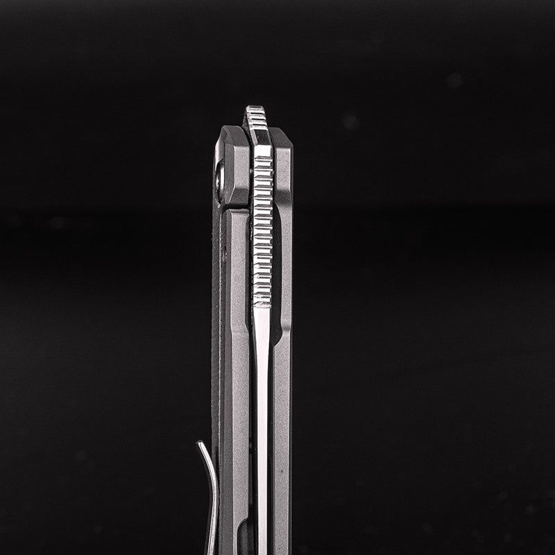 Real Steel S5 Metamorph Compact Front Flipper Framelock Folding Knife -3.54" M390 Blade, Titanium Handle 7811T 99.00 Real Steel Knives www.realsteelknives.com