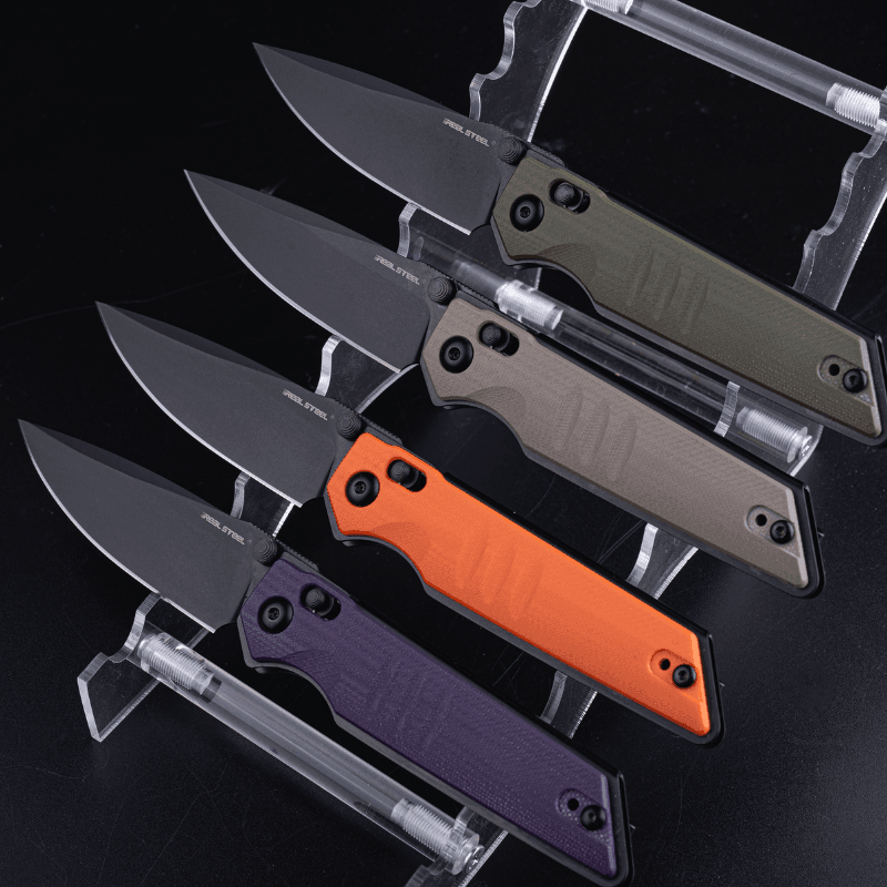 Real Steel Sacra Crossbar Lock Folding Knife - 3.31" Black Bohler K110 Blade - G10 Handle - EDC Folding Pocket Knife 7711OB 62.00 Real Steel Knives www.realsteelknives.com