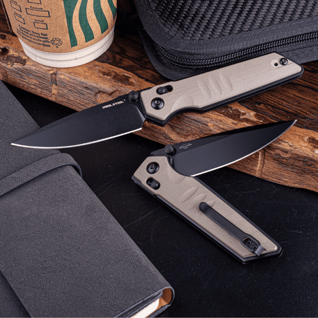 Real Steel Sacra Crossbar Lock Folding Knife - 3.31" Black Bohler K110 Blade - G10 Handle - EDC Folding Pocket Knife 7711OB 62.00 Real Steel Knives www.realsteelknives.com