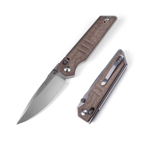 Real Steel Sacra Crossbar Lock Folding Knife- 3.31" Stonewash Böhler K110 Blade and Micarta Handle 7711N 62.00 Real Steel Knives www.realsteelknives.com