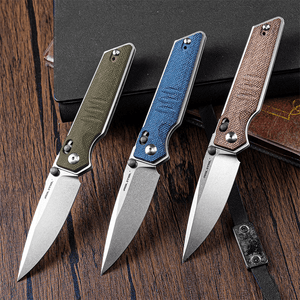 Real Steel Sacra Crossbar Lock Folding Knife- 3.31" Stonewash Böhler K110 Blade and Micarta Handle 7711D 62.00 Real Steel Knives www.realsteelknives.com