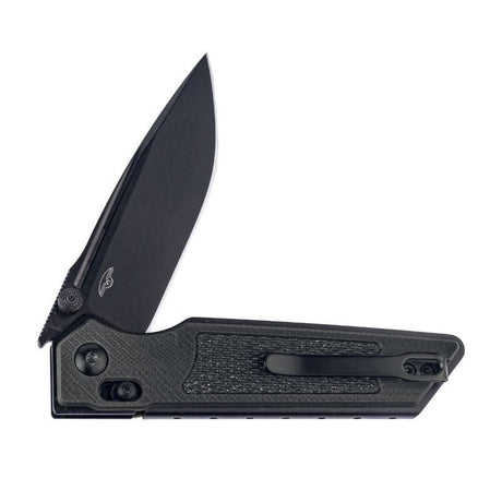 Real Steel Sacra Tactical Crossbar Lock Folding Knife- 3.31" Black Tanto Plain Böhler K110 Blade, Black G10 Handle 7712B 62.00 Real Steel Knives www.realsteelknives.com