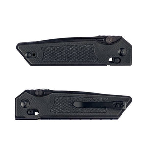 Real Steel Sacra Tactical Crossbar Lock Folding Knife- 3.31" Black Tanto Plain Böhler K110 Blade, Black G10 Handle 7712B 62.00 Real Steel Knives www.realsteelknives.com