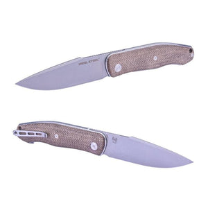 Real Steel Serenity Front Flipper / Liner Lock Folding Knife 3.43" N690 Bead Blasted Blade, Natural Micarta Handle 7682NM 77.00 Real Steel Knives www.realsteelknives.com