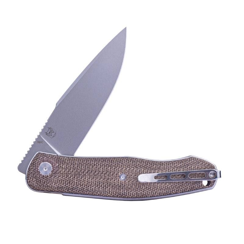 Real Steel Serenity Front Flipper / Liner Lock Folding Knife 3.43" N690 Bead Blasted Blade, Natural Micarta Handle 7682NM 77.00 Real Steel Knives www.realsteelknives.com