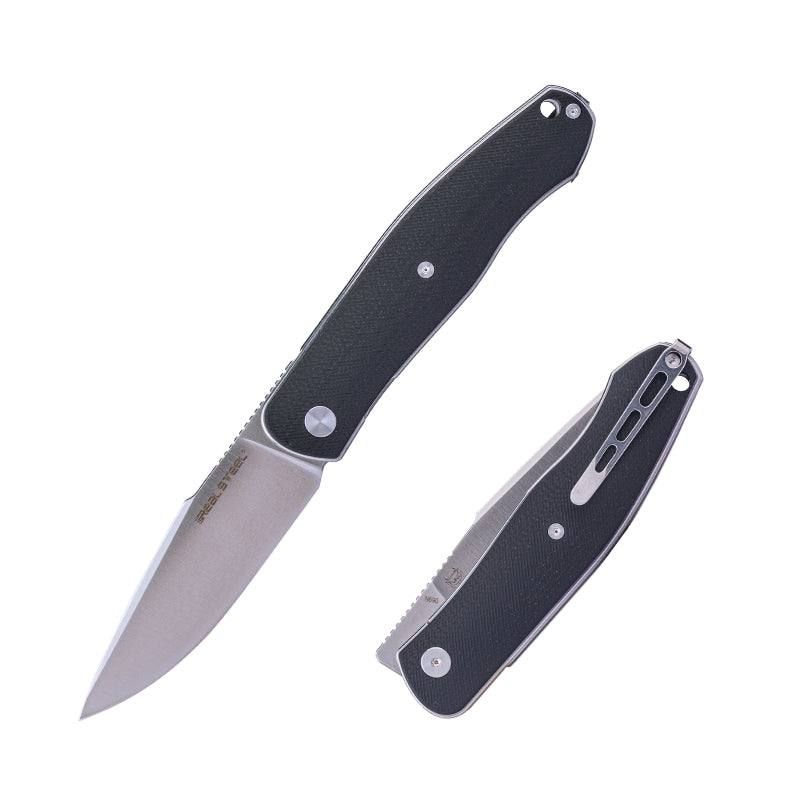 Real Steel Serenity Front Flipper / Liner Lock Folding Knife 3.43" N690 Satin Blade, Black G10 Handle 7682B 77.00 Real Steel Knives www.realsteelknives.com