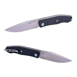 Real Steel Serenity Front Flipper / Liner Lock Folding Knife 3.43" N690 Satin Blade, Black G10 Handle 7682B 77.00 Real Steel Knives www.realsteelknives.com