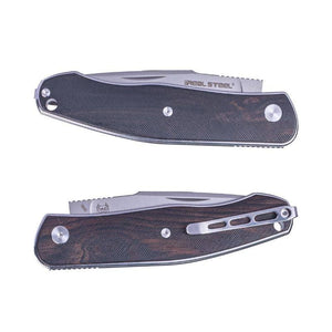 Real Steel Serenity Slipjoint Folding Knife (3.43" N690 Bead Blasted Drop Point Blade) Ebony Wood Handle 7681EW 77.00 Real Steel Knives www.realsteelknives.com