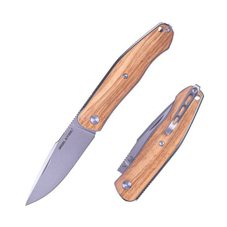 Real Steel Serenity Slipjoint Folding Knife (3.43" N690 Bead Blasted Drop Point Blade) Olive Wood Handle 7681OW 77.00 Real Steel Knives www.realsteelknives.com