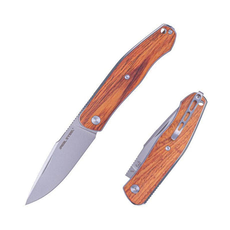 Real Steel Serenity Slipjoint Folding Knife (3.43" N690 Bead Blasted Drop Point Blade) Rosewood Handle 7681W 77.00 Real Steel Knives www.realsteelknives.com