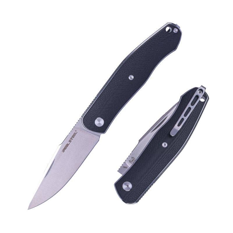 Real Steel Serenity Slipjoint Folding Knife (3.43" N690 Satin Drop Point Blade) Black G10 Handle 7681B 77.00 Real Steel Knives www.realsteelknives.com