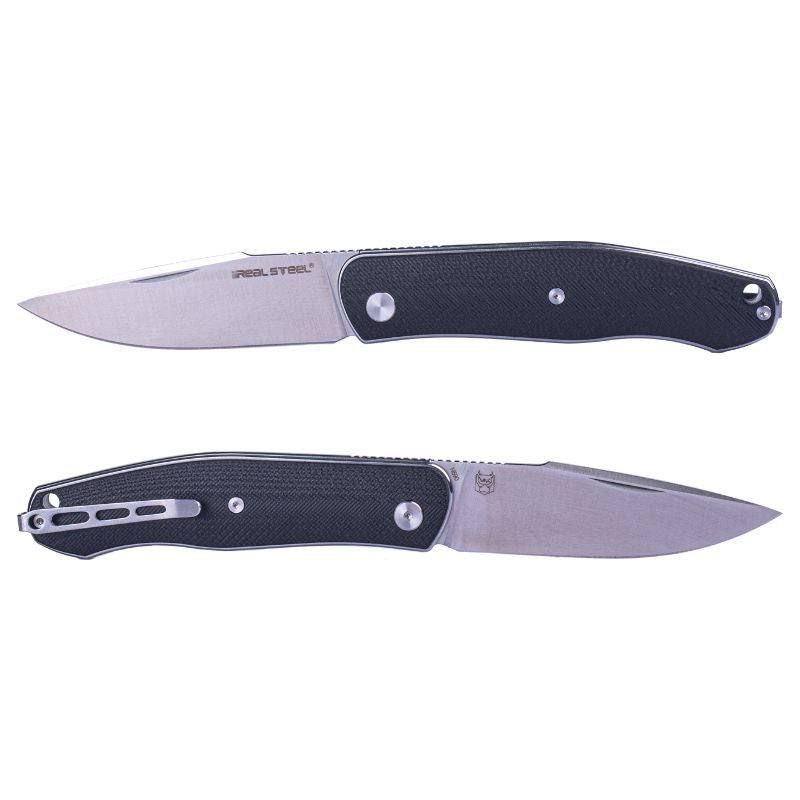 Real Steel Serenity Slipjoint Folding Knife (3.43" N690 Satin Drop Point Blade) Black G10 Handle 7681B 77.00 Real Steel Knives www.realsteelknives.com