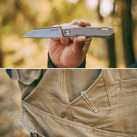 Real Steel Solis Slip Joint Folding Knife -2.91" Böhler N690 Bead Blasted Sheepsfoot Blade,Titanium Handle 7061S 90.00 Real Steel Knives www.realsteelknives.com