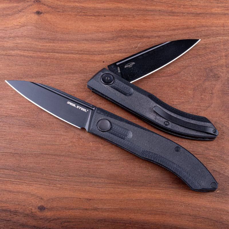 Real Steel Stella EDC Urban Slip Joint Folding Pocket Knife -2.95" Black VG-10 Blade, Black G10 Handle 7051B 69.00 Real Steel Knives www.realsteelknives.com