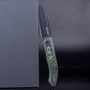 Real Steel Stella FatCarbon Slip Joint Folding Knife-2.95" VG-10 Black Blade, Jungle Wear FatCarbon Handle 7051FC4B 88.00 Real Steel Knives www.realsteelknives.com