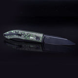 Real Steel Stella FatCarbon Slip Joint Folding Knife-2.95" VG-10 Black Blade, Jungle Wear FatCarbon Handle 7051FC4B 88.00 Real Steel Knives www.realsteelknives.com