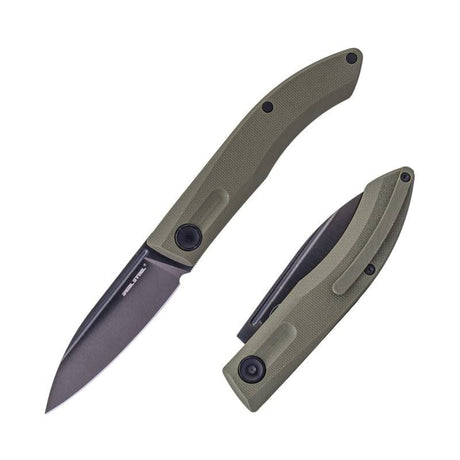 Real Steel Stella Lux Slip Joint G10 Back Spring knives (2.95" Black DLC Coating K110 Blade) G10 Handle 7041Z3 48.00 Real Steel Knives www.realsteelknives.com