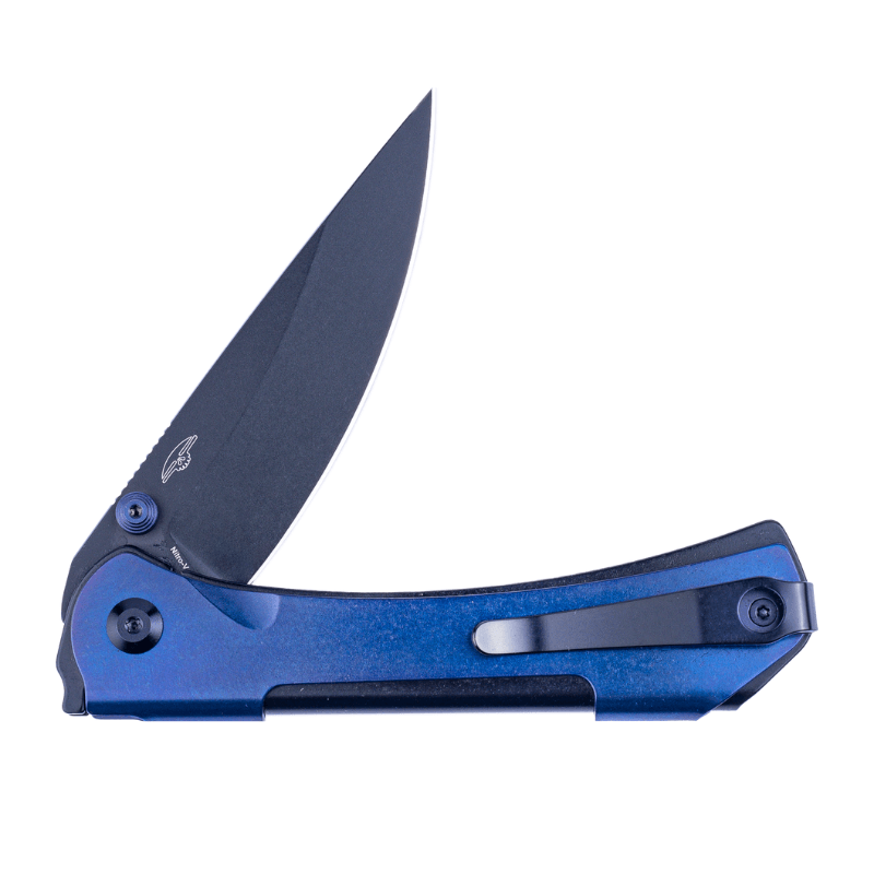 Real Steel SYLPH Liner Lock Folding Knife, 3.15'' Nitro-V Black PVD Blade, Blue Stainless Handle 7141BB 59.00 Real Steel Knives www.realsteelknives.com