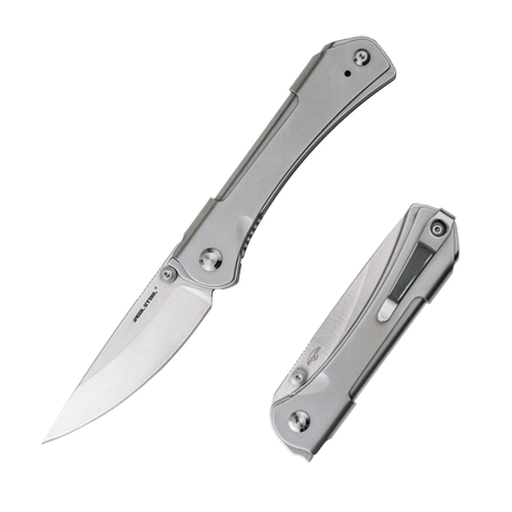 Real Steel SYLPH Liner Lock Folding Knife 3.15'' Nitro-V Satin Blade, Silver Stainless Steel Handle 7141 59.00 Real Steel Knives www.realsteelknives.com