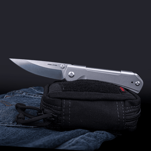 Real Steel SYLPH Liner Lock Folding Knife 3.15'' Nitro-V Satin Blade, Silver Stainless Steel Handle 7141 59.00 Real Steel Knives www.realsteelknives.com