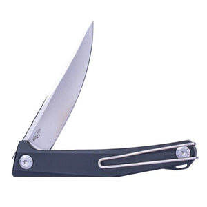 Real Steel Teres Flipper Knife 3.11" Nitro-V Satin Hollow-Ground Blade, Liner Lock, Black Aluminum Handle 7111BS 77.00 Real Steel Knives www.realsteelknives.com